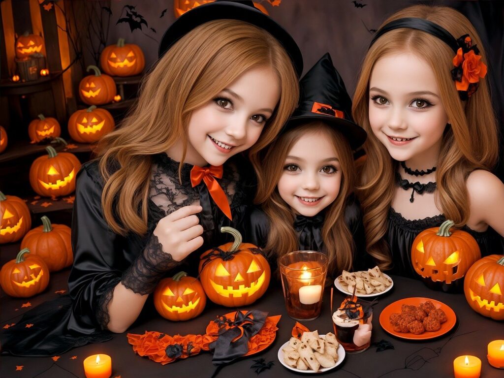 ai generated, girls, trick or treat-8306534.jpg
